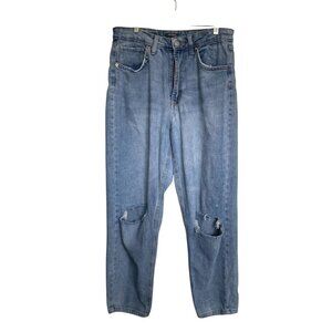 Wild Fable Highest Rise Mom Jeans Women's 8 Blue Light Wash Denim Distressed